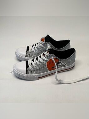 Cleveland Browns NFL FOCO Glitter Low Top Sneakers - Women’s 8 - PRISTINE